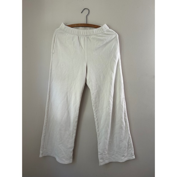 Hollister XS Cream Ultra High Rise Wide Leg Sweatpants Comfy Normcore Lounge - Picture 1 of 6